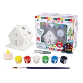 Festhető karácsonyi porcelán házikó