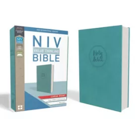   NIV, Value Thinline Bible, Large Print, Imitation Leather, Blue